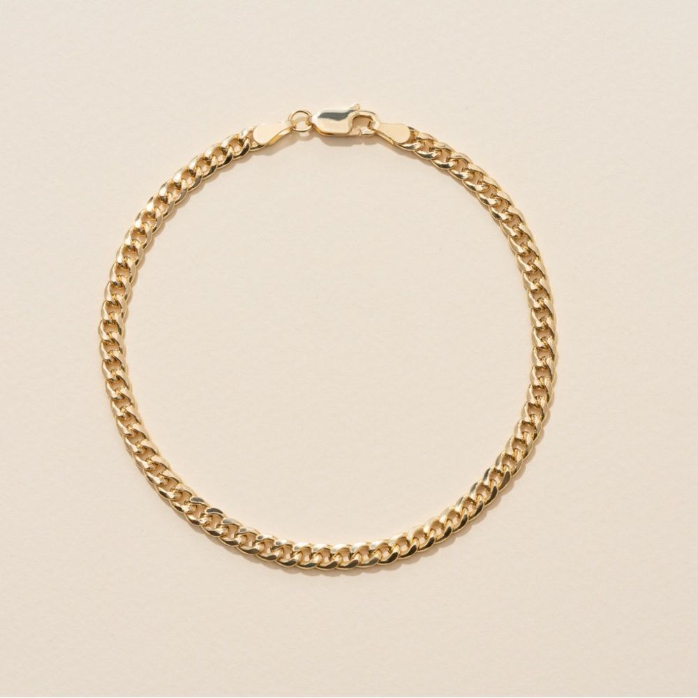 Trendy real gold 14k bracelet perfect gift size 7.5”